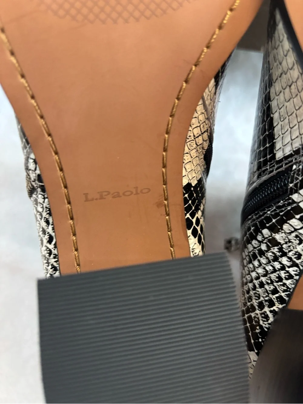 Linea Paolo Sochi2 Snake Print Leather Bootie Size 8.5 NIB
